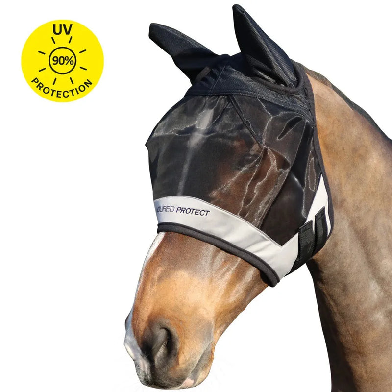 Hy Equestrian Armoured Protect Half Mask with Ears - Small Pony