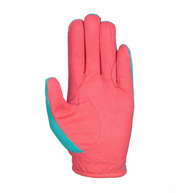 Hy Equestrian Thelwell Collection All Rounder Riding Gloves Aquarius/Pink/Teal