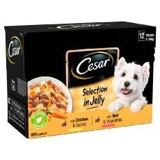 Cesar Deliciously Fresh Dog Pouches Favourites In Jelly 12x100g