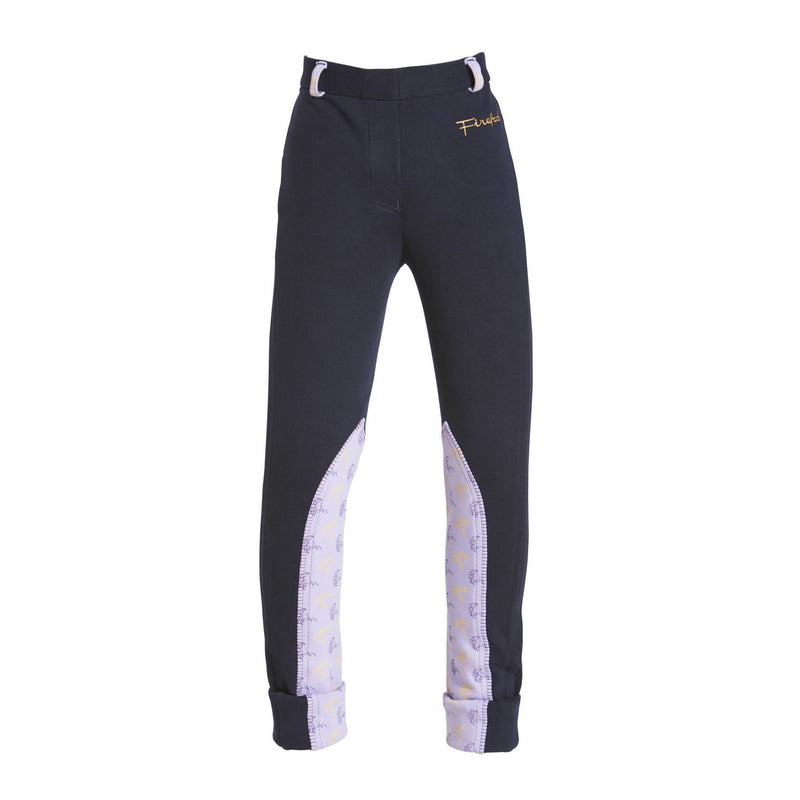 Firefoot Harden Jodphurs Horse Print Kids Navy/Lilac